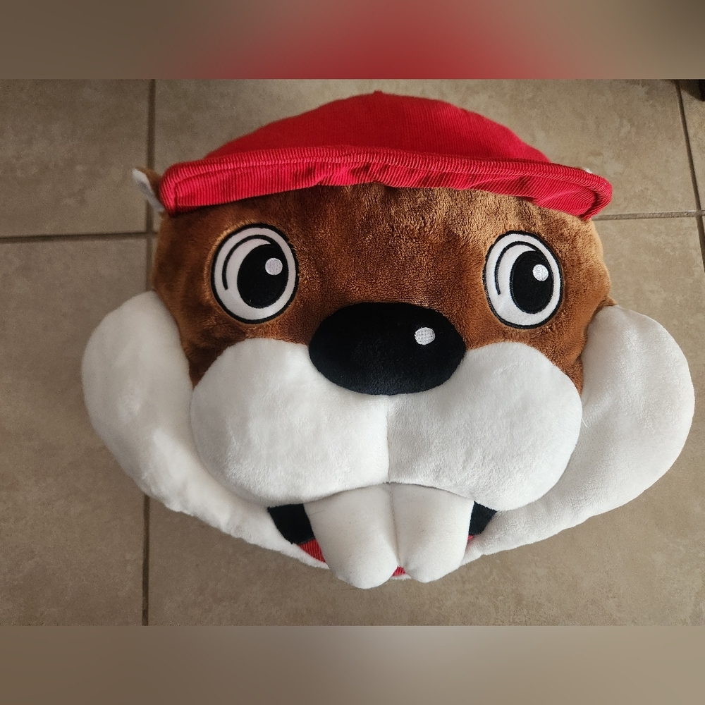Buc-ees Beaver Head Plush Pillow Large Mascot Accent Pillow (E)